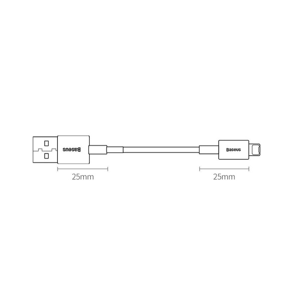 Baseus kabel Superior USB - Lightning 0,25 m 2,4A biały