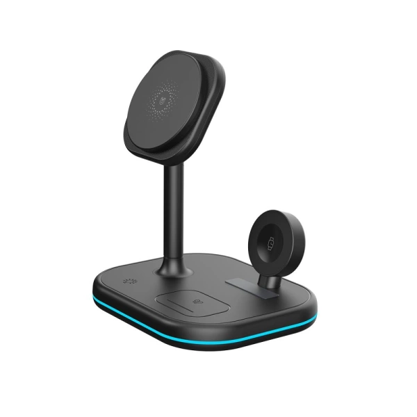 Ładowarka Tech-Protect QI15W-A27 indukcyjna 3w1 ze stojakiem z MagSafe na smartfon / Apple Watch / AirPods - czarna