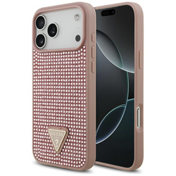 Etui Guess Rhinestone Triangle Logo do iPhone 17 Pro Max różowy