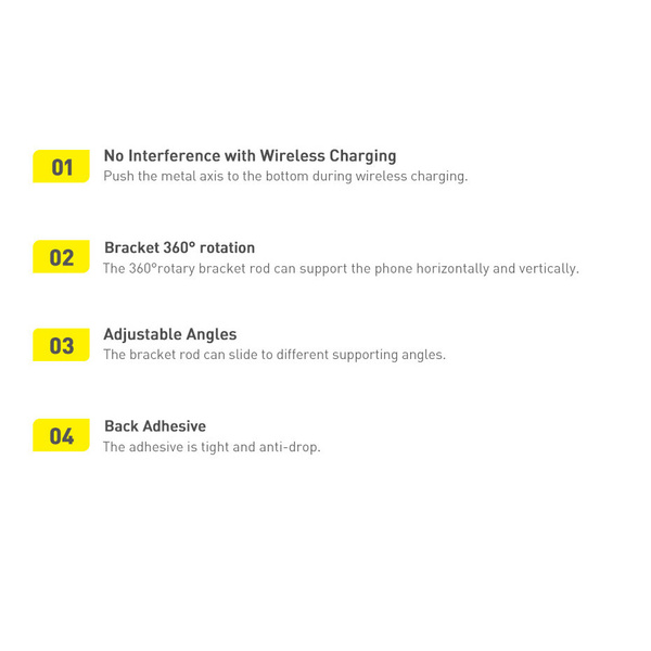 Baseus samoprzylepna składana podstawka do telefonu czarny (LUXZ000001)