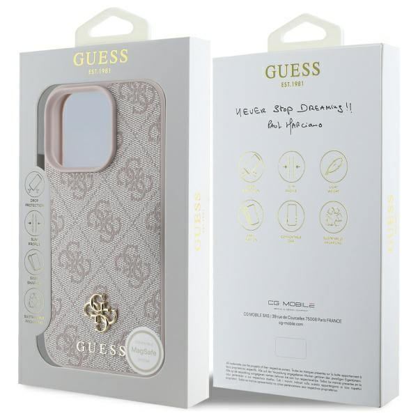 Guess GUHMP16XP4SM4MP iPhone 16 Pro Max  6.9" różowy/pink hardcase 4G Small Classic MagSafe