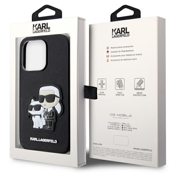 KARL LAGERFELD KLHCP14LSANKCPK IPHONE 14 PRO 6.1 "HARDCASE BLACK/BLACK SAFFIANO KARL & CHOUPETTE