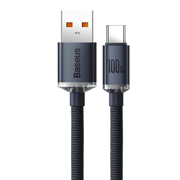 Baseus Crystal Shine Series cable USB cable for fast charging and data transfer USB Type A - USB Type C 100W 1.2m black (CAJY000401)