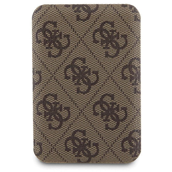 Zestaw Guess GUBPM5P15L4GEMGW iPhone15 Pro 6.1" hardcase + Powerbank 5000mAh MagSafe brązowy/brown 4G Metal Logo