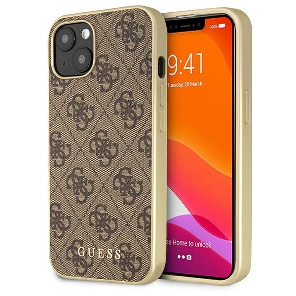 Guess GUHMP13MG4GB iPhone 13 / 14 / 156.1" brązowy/brown hard case 4G Collection Magsafe