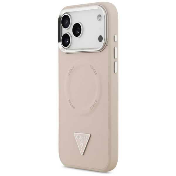 Etui Guess Triangle Logo MagSafe do      iPhone 17 Pro różowy
