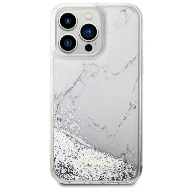 Guess GUHCP14XLCSGSGH iPhone 14 Pro Max6.7" biały/white hardcase Liquid Glitter Marble
