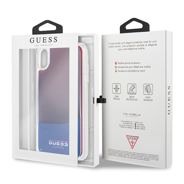 Guess GUHCI65GLCRE iPhone Xs Max czerwony/red hard case California Glow in the dark