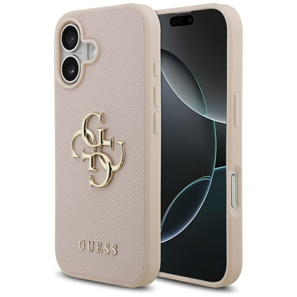 Etui Guess Grained Big 4G & Classic Logo do iPhone 17 różowy