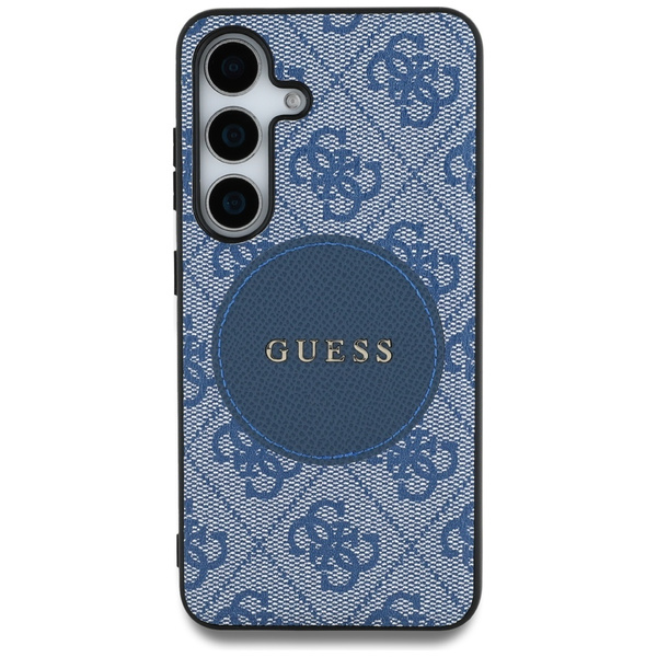 Etui Guess 4G Round Patch Classic Logo   MagSafe do Samsung Galaxy S25+ niebieski