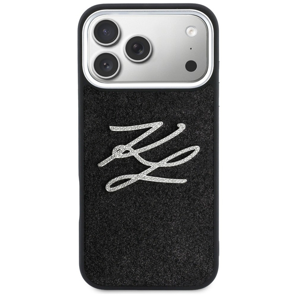 Etui Karl Lagerfeld IML Glitter KL       Diamond Logo do iPhone 17 Pro Max czarny