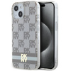 DKNY DKHMP14SHCPTSE iPhone 14 / 15 / 136.1" beżowy/beige hardcase IML Checkered Mono Pattern & Printed Stripes MagSafe