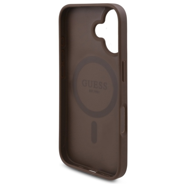 Guess GUHMP16SP4ROPEMCW iPhone 16 6.1"   brązowy/brown hardcase 4G Flowers Print MagSafe