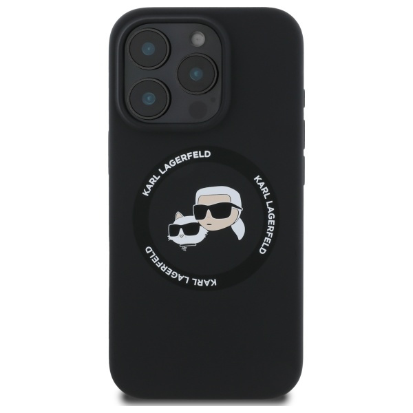 Karl Lagerfeld KLHMP16XSKCHTCK iPhone 16  Pro Max 6.9" czarny/black hardcase Silicone Karl&Choupette Heads MagSafe