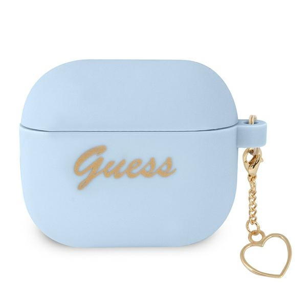 Guess GUA3LSCHSB AirPods 3 coverniebieski/blue Silicone Charm Heart Collection
