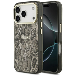 Etui Guess Python Pattern MagSafe do     iPhone 17 Pro brązowy