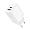 JELLICO wall charger EU13 GaN PD 30W 1xUSB-C + 1xUSB QC3.0 + cable USB-C - USB-C White
