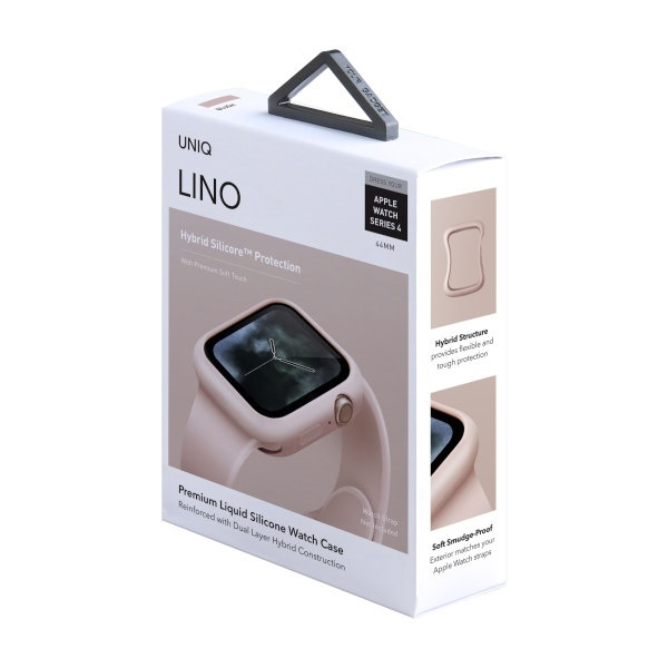 Etui Uniq Lino na Apple Watch 4 / 5 / 6 / SE 44mm - różowe