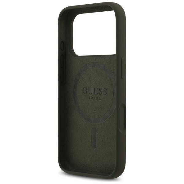 Etui Guess Silicone Triangle Logo        MagSafe do iPhone 17 Pro khaki