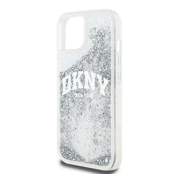 DKNY DKHCP15SLBNAET iPhone 15 / 14 / 136.1" biały/white hardcase Liquid Glitter Big Logo