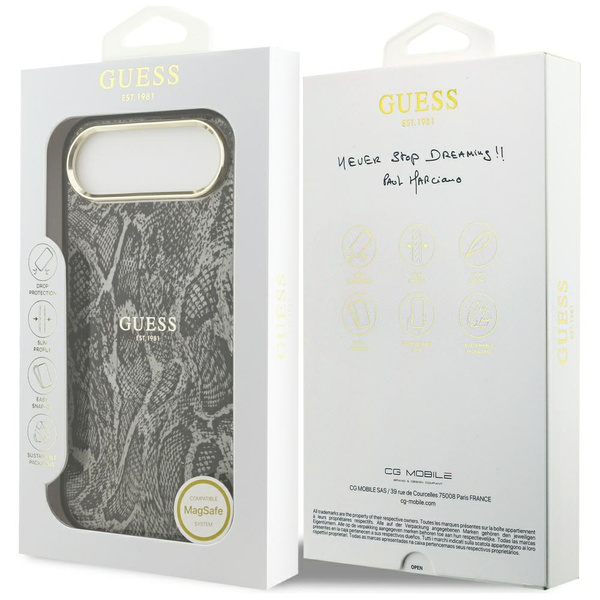 Etui Guess Python Pattern MagSafe do     iPhone Air czarny