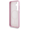 Etui Karl Lagerfeld Saffiano Full         Wrapped Elongated Metal Logo MagSafe do Samsung Galaxy S25 różowy