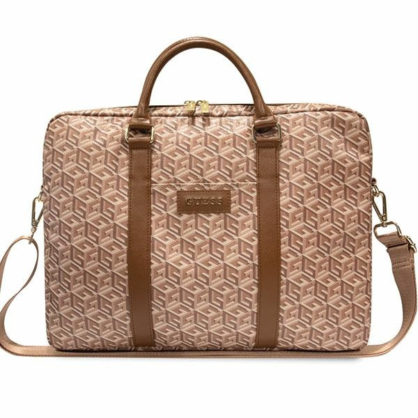 Guess Torba GUCB15HGCFSEW 16"brązowy/brown GCube Stripes