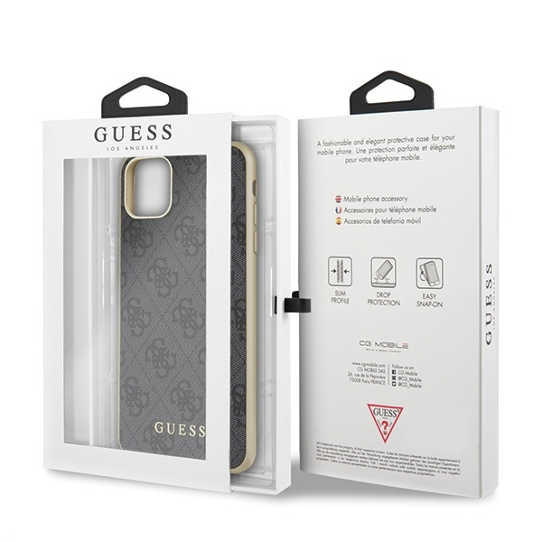 Guess GUHCN65G4GG iPhone 11 Pro Maxszary/grey hard case 4G Collection