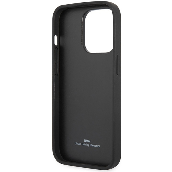 Etui BMW Leather Diamond Pattern na iPhone 14 Pro Max - burgundowe