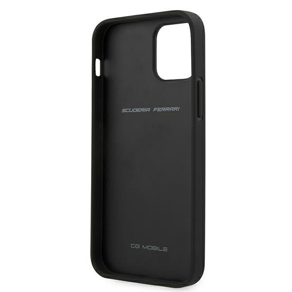 Ferrari FESNECHCP12MRE iPhone 12/12 Pro 6,1" czarny/black hardcase On Track PU Carbon