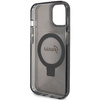 Guess GUHMP15SHRSGSK iPhone 15 / 14 / 13 6.1" czarny/black hardcase Ring Stand Script Glitter MagSafe