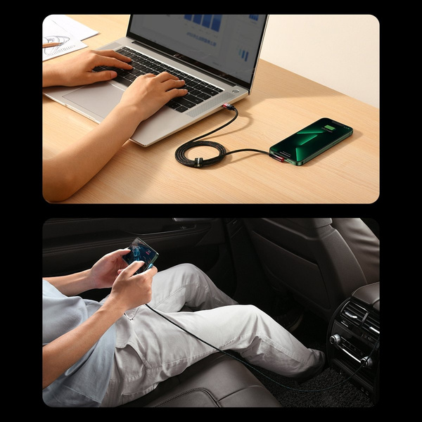 BASEUS MVP 2 ELBOW-SHAPED FAST CHARGING DATA CABLE TYPE-C TO IP 20W 2M BLACK+RED