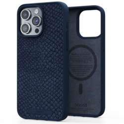 Njord byELEMENTS Salmon Leather Etui do iPhone 15 Plus z MagSafe - Niebieskie