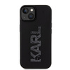 Etui Karl Lagerfeld 3D Rubber Glitter Logo na iPhone 15 - czarne
