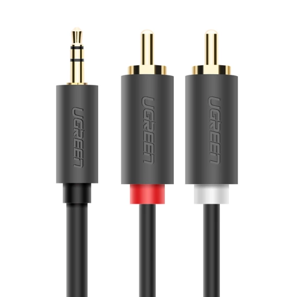 Ugreen AV102 10511 cable 3.5 mm mini jack (male) / 2RCA (male) 1.5m - gray
