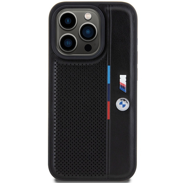 Etui BMW Perforated Tricolor Line na iPhone 15 Pro Max - czarne