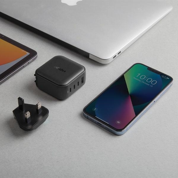 ENERGEA ład. siec. 1xUSB+2xUSB-C PD-PPS-QC 3.0 66W 2C1A czarny/black US+EU Travelite GAN66