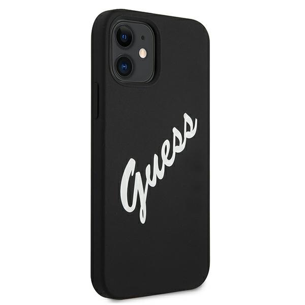 Guess GUHCP12SLSVSBW iPhone 12 mini5,4" czarno biały/black white hardcase Silicone Vintage