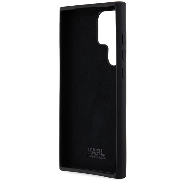 Etui Karl Lagerfeld Silicone Choupette Metal Pin na Samsung Galaxy S23 Ultra - czarne
