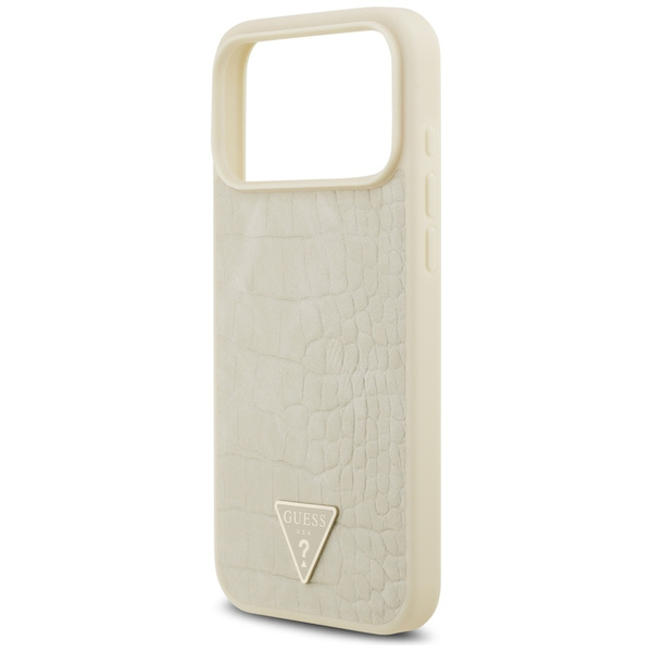 Etui Guess Croco Triangle Logo MagSafe   do iPhone 17 Pro Max złoty