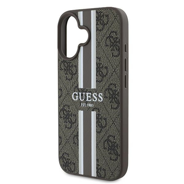 Guess GUHMP16MP4RPSW iPhone 16 Plus6.7" brązowy/brown hardcase 4G Printed Stripes MagSafe