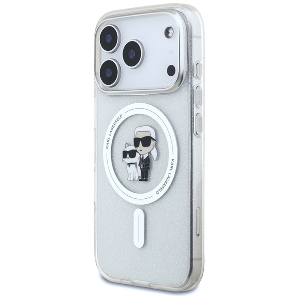 Etui Karl Lagerfeld IML Karl Choupette   Glitter MagSafe do iPhone 17 Pro Max przezroczysty