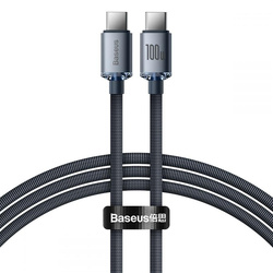 Baseus kabel Crystal Shine USB-C - USB-C 1,2 m 100W czarny