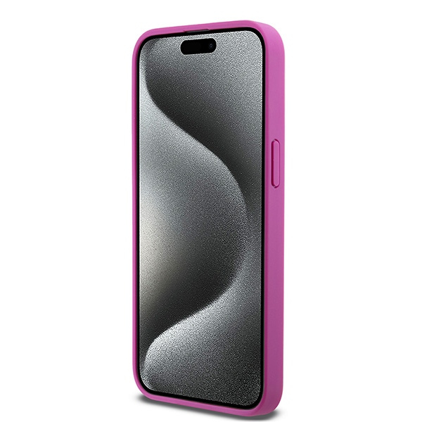 DKNY DKHMP15XPSHRPSP iPhone 15 Pro Max6.7" różowy/pink hardcase Leather Monogram Pattern Metal Logo MagSafe