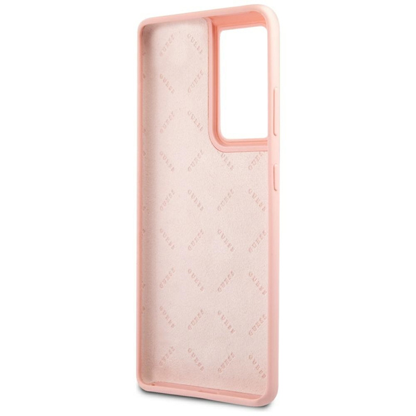 Guess GUHCS21LLSVSPI S21 Ultra G998różowy/pink hardcase Script Vintage