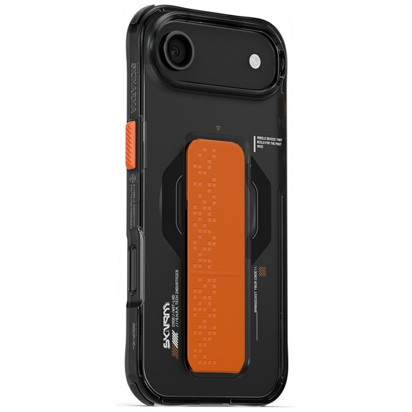 Etui Skinarma Haxa do iPhone Air         Magnetic Charging + Grip Stand grafitowy