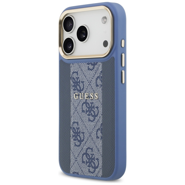 Etui Guess 4G Stripe MagSafe do iPhone   17 Pro niebieski