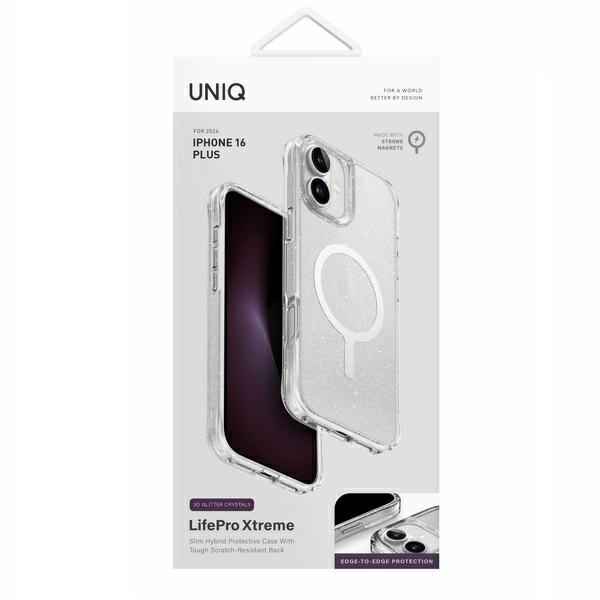 UNIQ etui LifePro Xtreme iPhone 16 Plus 6.7" Magclick Charging przezroczysty/tinsel lucent