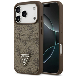 Etui Guess 4G Double Card Triangle do    iPhone 17 Pro brązowy