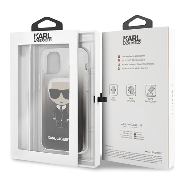 KARL LAGERFELD KLHCN58TRDFKBK IPHONE 11 PRO CZARNY/BLACK GRADIENT IKONIK KARL